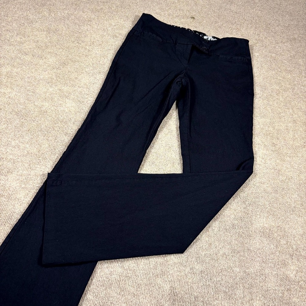 Joe Benbasset Dress Pants Womens 7 Black Rayon Stretch Flare Leg Career Formal